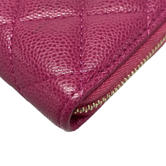 Auth CHANEL - Purple Calfskin Coin Case Gold hardware - Picture 6 of 10